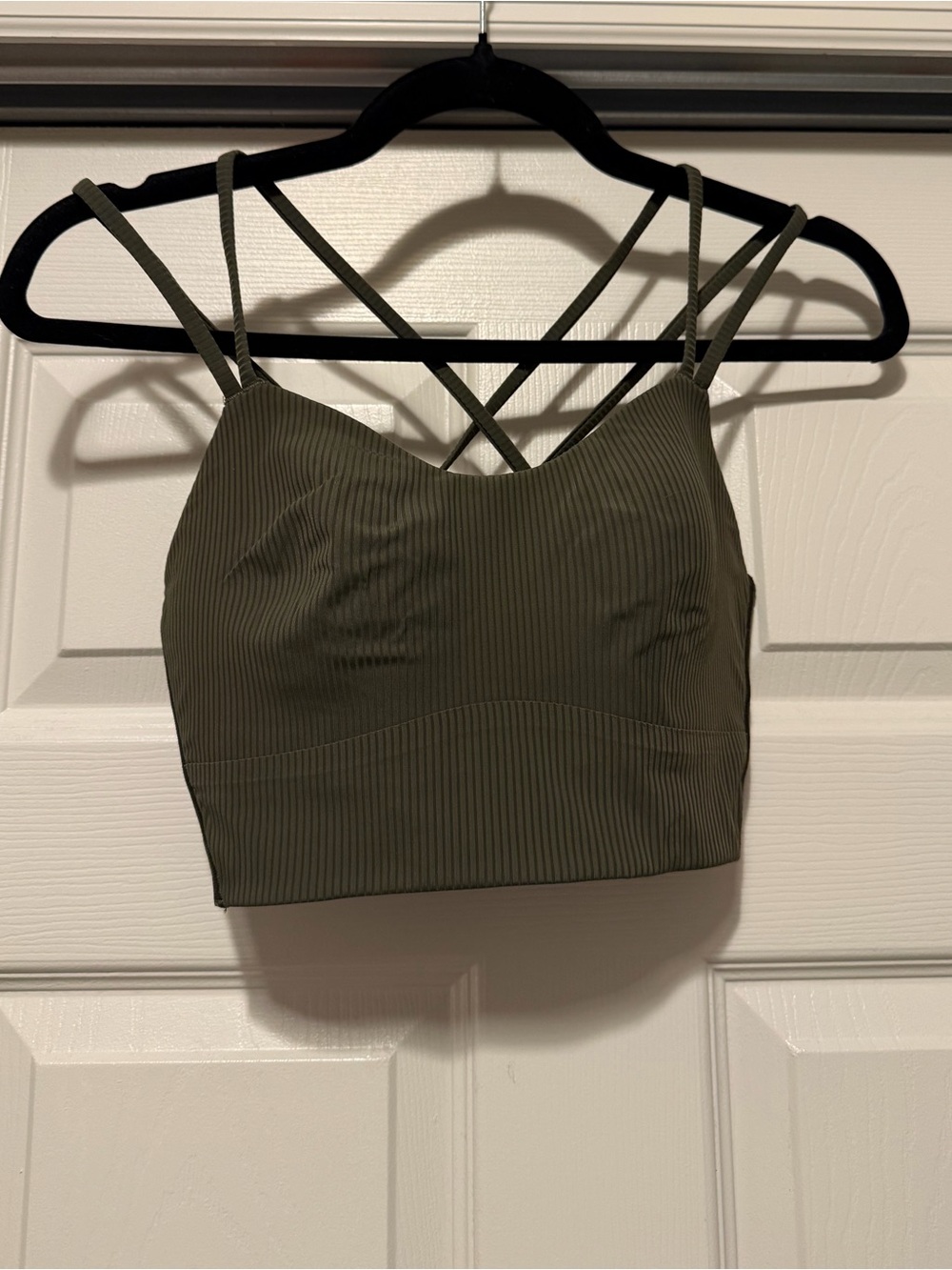 lululemon athletica Olive Ribbed Double-Strap Sports Bra